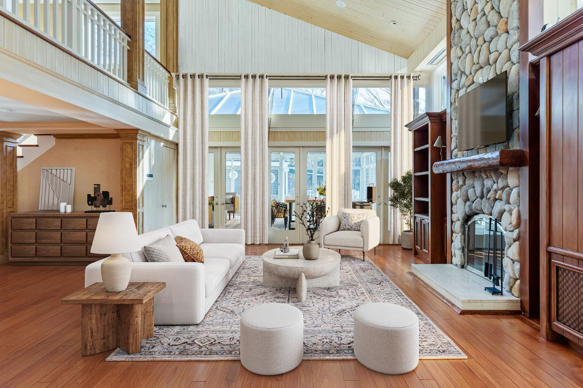 Den & family room, staged